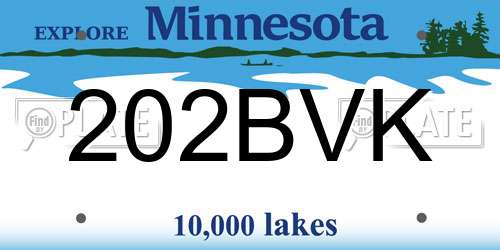 202BVK Minnesota License Plate