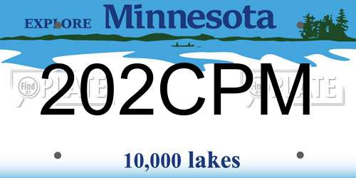 202CPM Minnesota License Plate