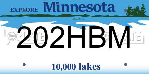 202HBM Minnesota License Plate