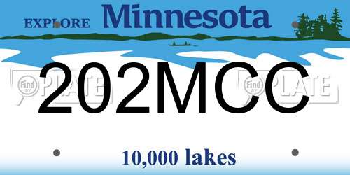 202MCC Minnesota License Plate