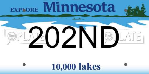 202ND Minnesota License Plate