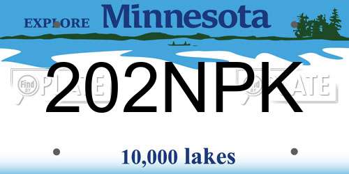 202NPK Minnesota License Plate