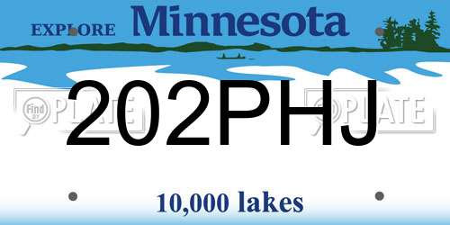 202PHJ Minnesota License Plate
