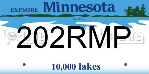 202RMP Minnesota License Plate