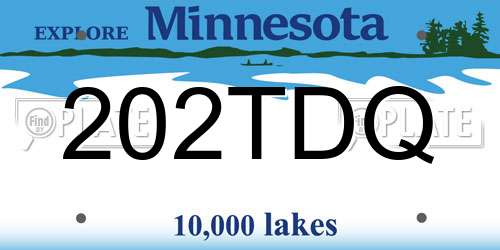 202TDQ Minnesota License Plate