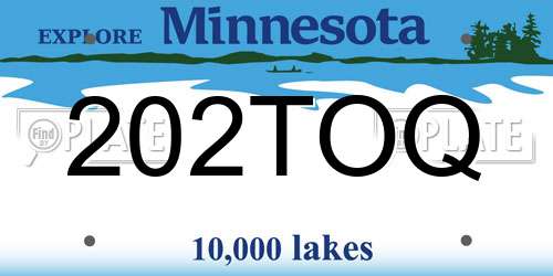 202TOQ Minnesota License Plate