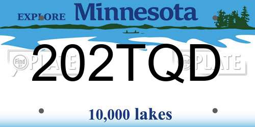 202TQD Minnesota License Plate