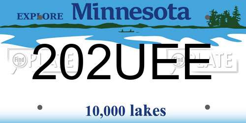 202UEE Minnesota License Plate