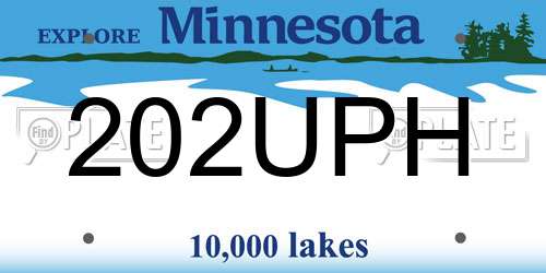 202UPH Minnesota License Plate