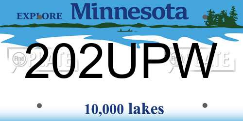202UPW Minnesota License Plate