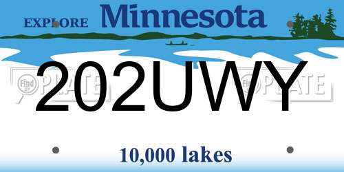 202UWY Minnesota License Plate