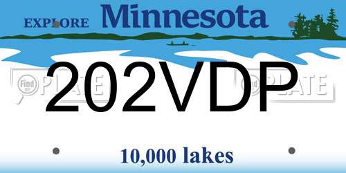 202VDP Minnesota License Plate