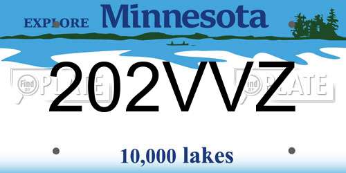 202VVZ Minnesota License Plate