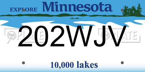 202WJV Minnesota License Plate