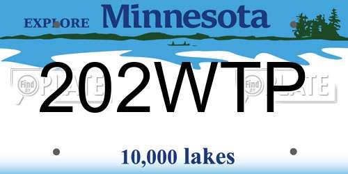 202WTP Minnesota License Plate