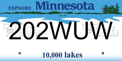 202WUW Minnesota License Plate