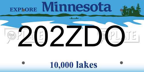 202ZDO Minnesota License Plate