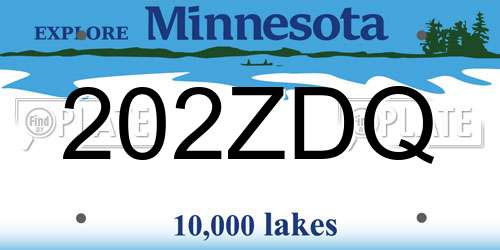 202ZDQ Minnesota License Plate