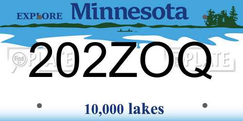 202ZOQ Minnesota License Plate