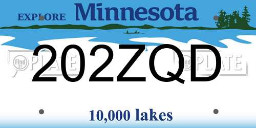 202ZQD Minnesota License Plate
