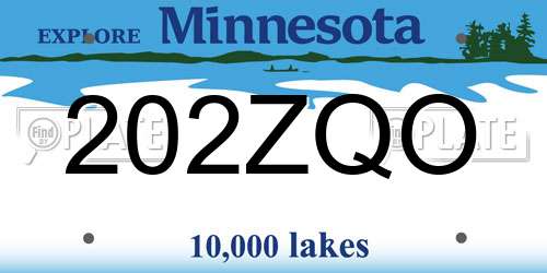 202ZQO Minnesota License Plate