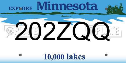 202ZQQ Minnesota License Plate