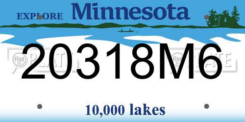 20318M6 Minnesota License Plate