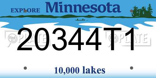 20344T1 Minnesota License Plate