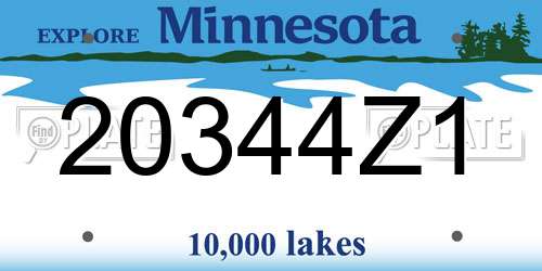 20344Z1 Minnesota License Plate