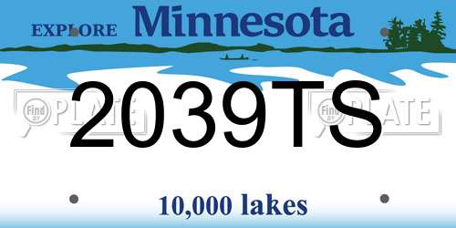 2039TS Minnesota License Plate