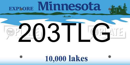203TLG Minnesota License Plate