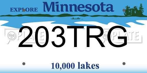 203TRG Minnesota License Plate