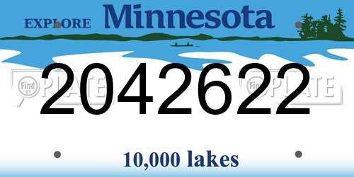 2042622 Minnesota License Plate