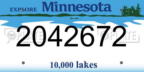 2042672 Minnesota License Plate