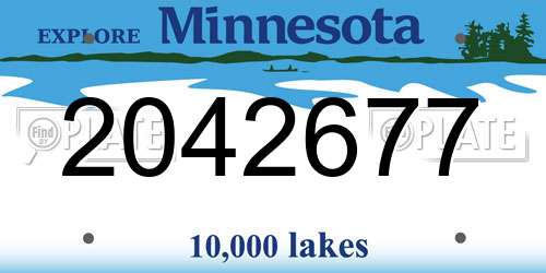 2042677 Minnesota License Plate