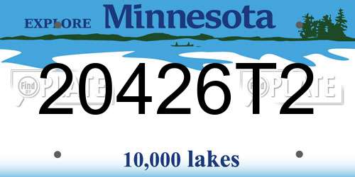 20426T2 Minnesota License Plate