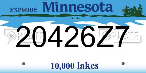 20426Z7 Minnesota License Plate