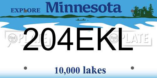 204EKL Minnesota License Plate