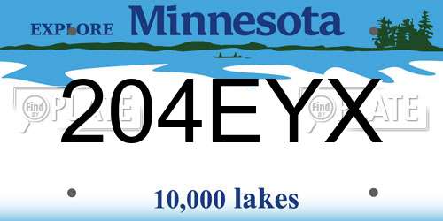 204EYX Minnesota License Plate