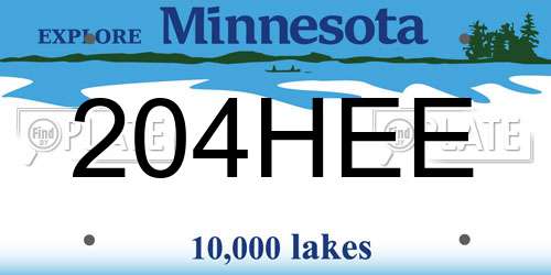 204HEE Minnesota License Plate