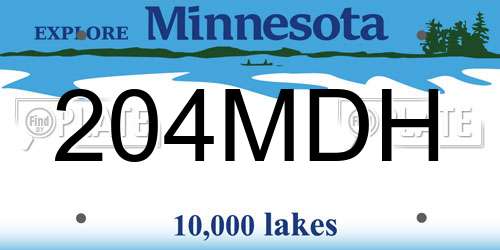 204MDH Minnesota License Plate