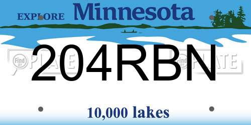 204RBN Minnesota License Plate