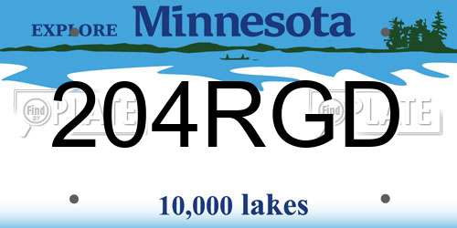 204RGD Minnesota License Plate