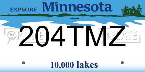 204TMZ Minnesota License Plate