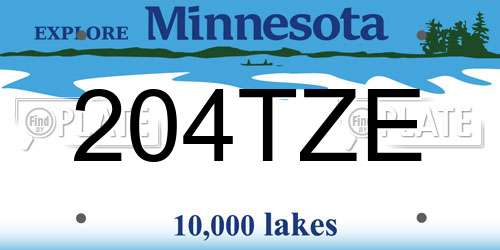 204TZE Minnesota License Plate