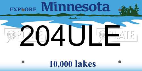 204ULE Minnesota License Plate