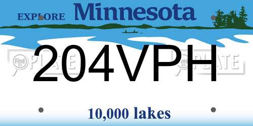 204VPH Minnesota License Plate