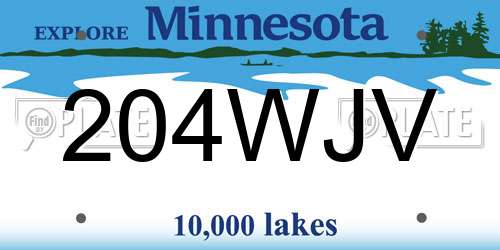 204WJV Minnesota License Plate