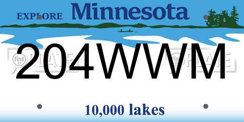 204WWM Minnesota License Plate
