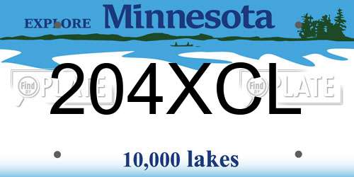 204XCL Minnesota License Plate